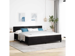 Vidaxl Cama Box Com Cabeceira Preto 200 X 200 Cm Veludo