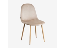 Sklum Pack De 2 Cadeiras De Jantar Glamm Poliéster     Madeira Natural                  Velluto Castanho Trigo                               Veludo
