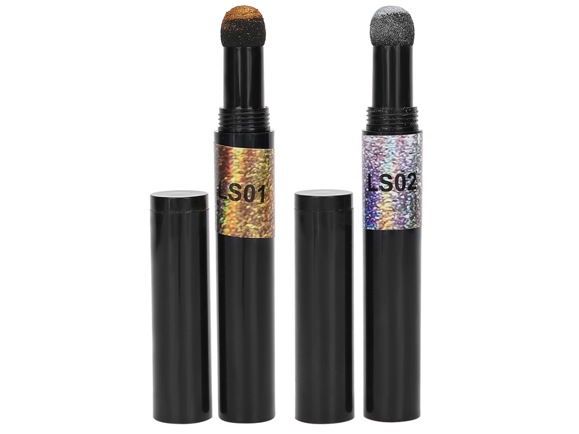 2pcs Lápiz Polvo Espejo Para Uñas Con Almohadilla Aire Glitter Herramienta De Manicura