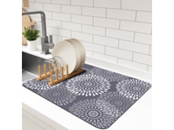 Tapete superabsorvente para bancada de cozinha, com base para drenagem, escorredor de pratos e suporte para utensílios, fácil de limpar. -aquaforge