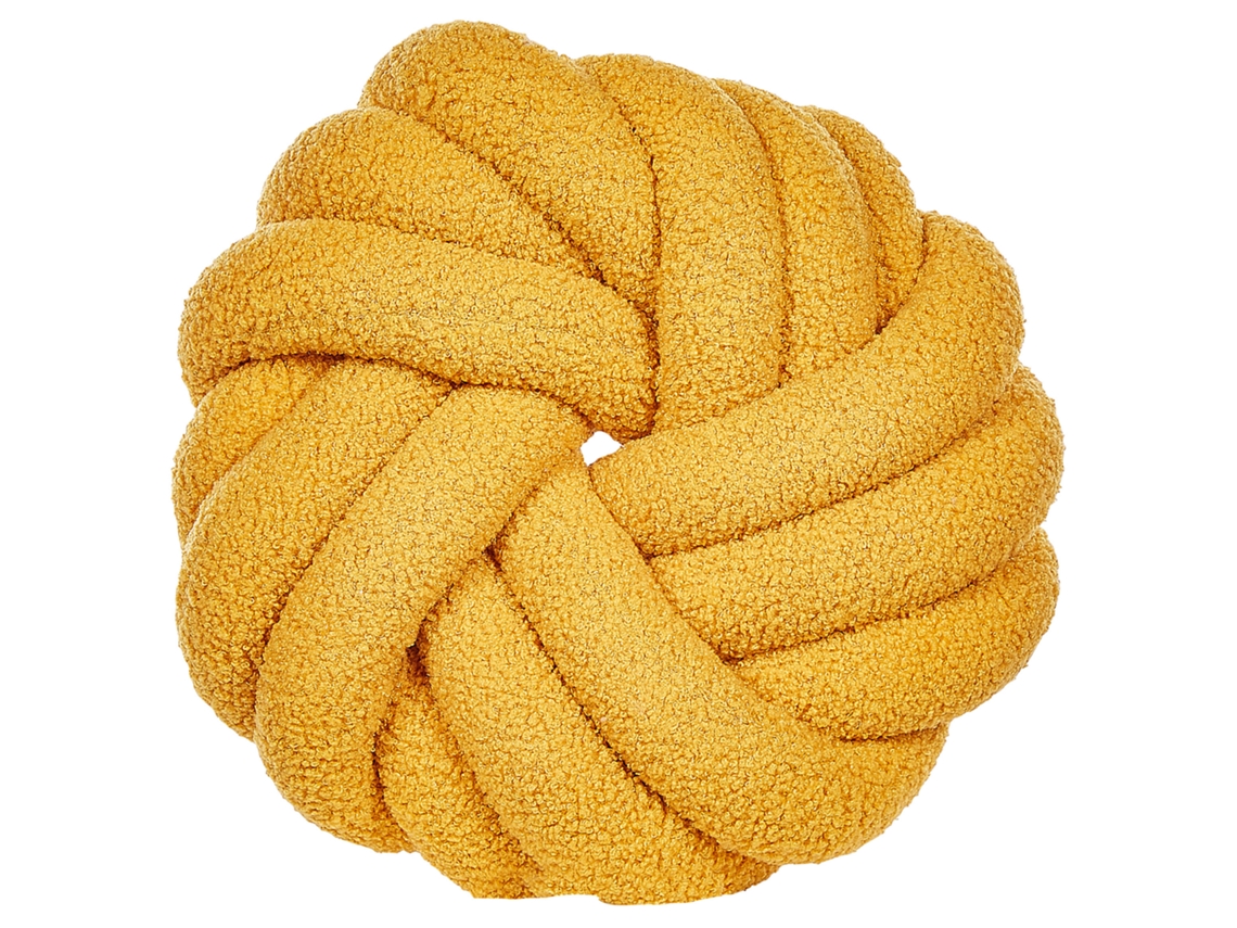 Almofada decorativa BELIANI Akola de Bouclé Amarelo 31x31x11