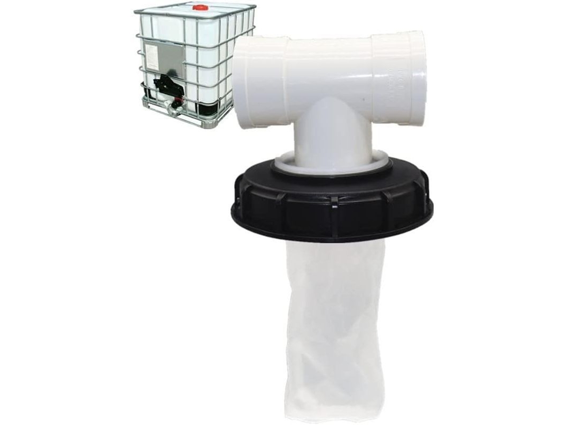 Tampa em formato de T para tanque IBC de 1000L com filtro de nylon lavável de 16 litros