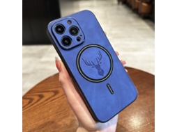 Capa Para Iphone 17 Air Com Estampa Magnética De Cauda De Alce, Azul, Em Tecido Magnético, Proteção Total.