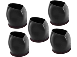 Protetores De Pés Para Móveis Com Design Espesso Em Tpe Preto, 5 Peças, Para Banquetas De Escritório, Mesas E Pisos