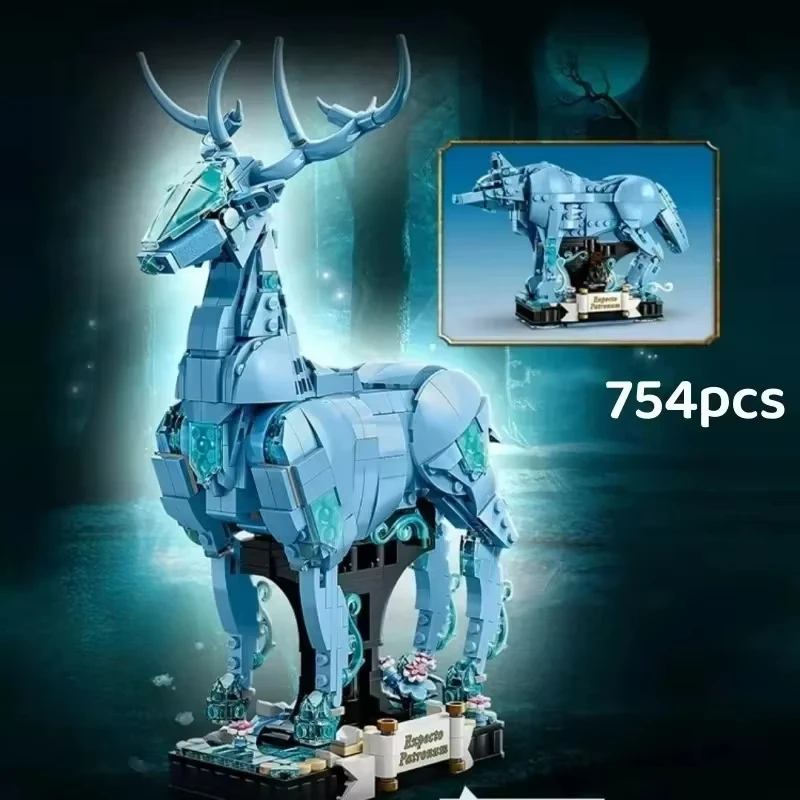 Blocos De Montar Chineses Harry Potter Série 76414 Amuleto Do Guardião Cervo E Lobo Brinquedo Infantil Montável