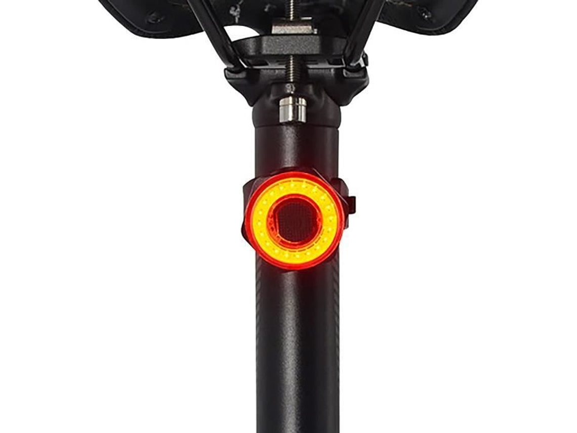 Luz Traseira de Bicicleta Automática Recarregável Preto