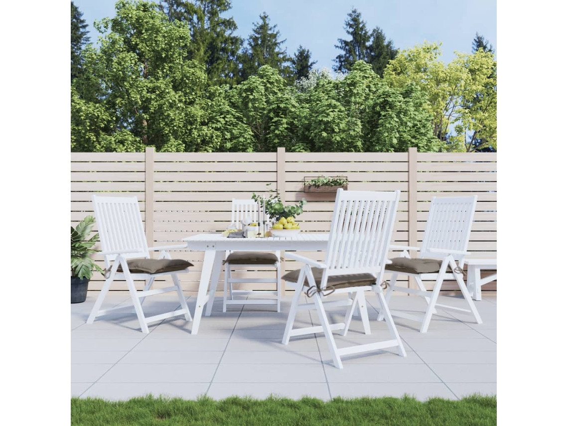 Vidaxl Almofadões De Cadeira 4 Pcs Tecido Oxford Cinza-acastanhado