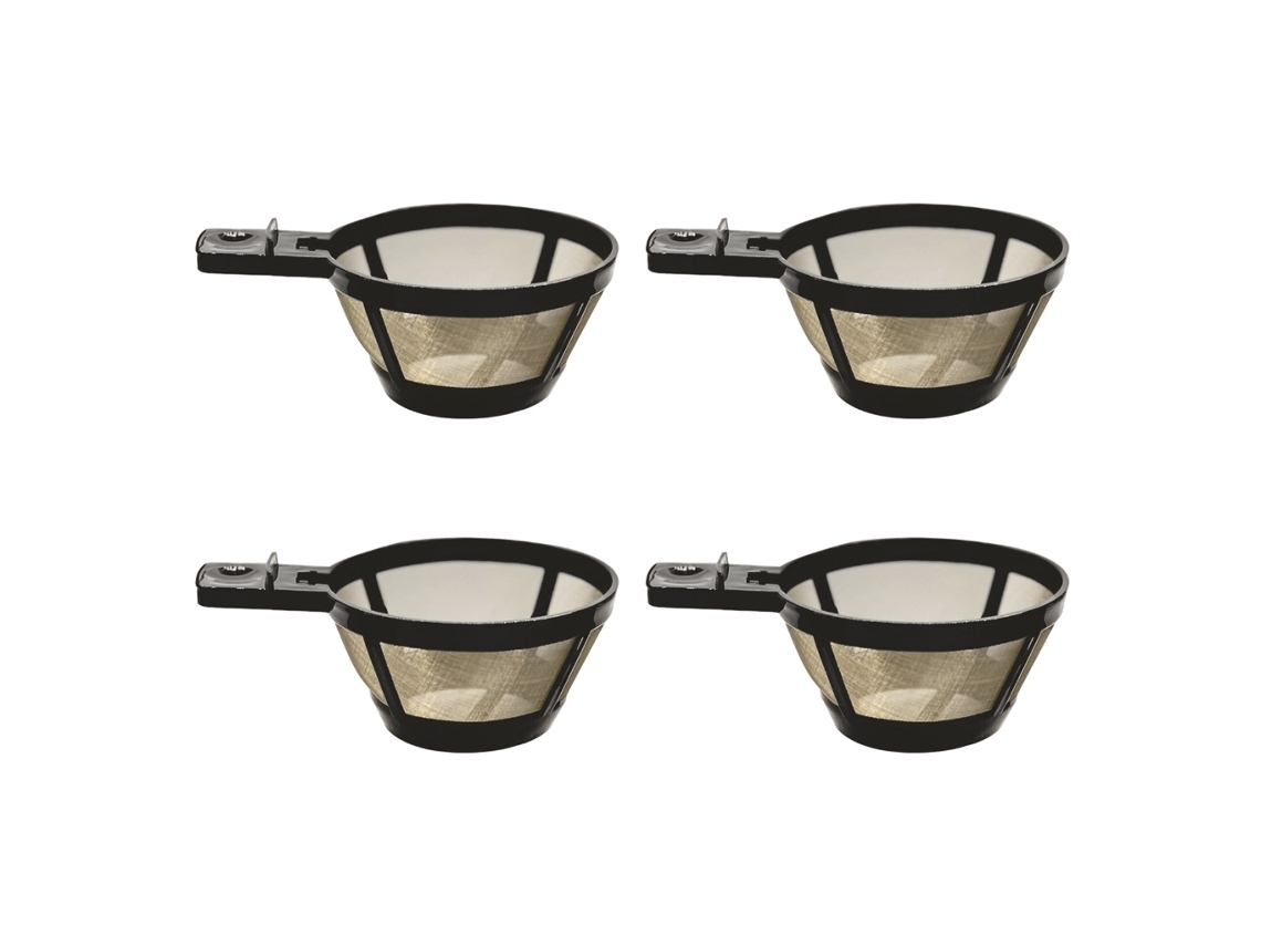Conjunto De 4 Filtros Café Reutilizáveis ​​com Cesto Para Cafeteira E Preparo Para Máquina De Café Com Design Reutilizável E Fácil Limpeza