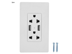 Tomada De Parede Usb Dupla (125v 15a, Dc 5v 2100ma)