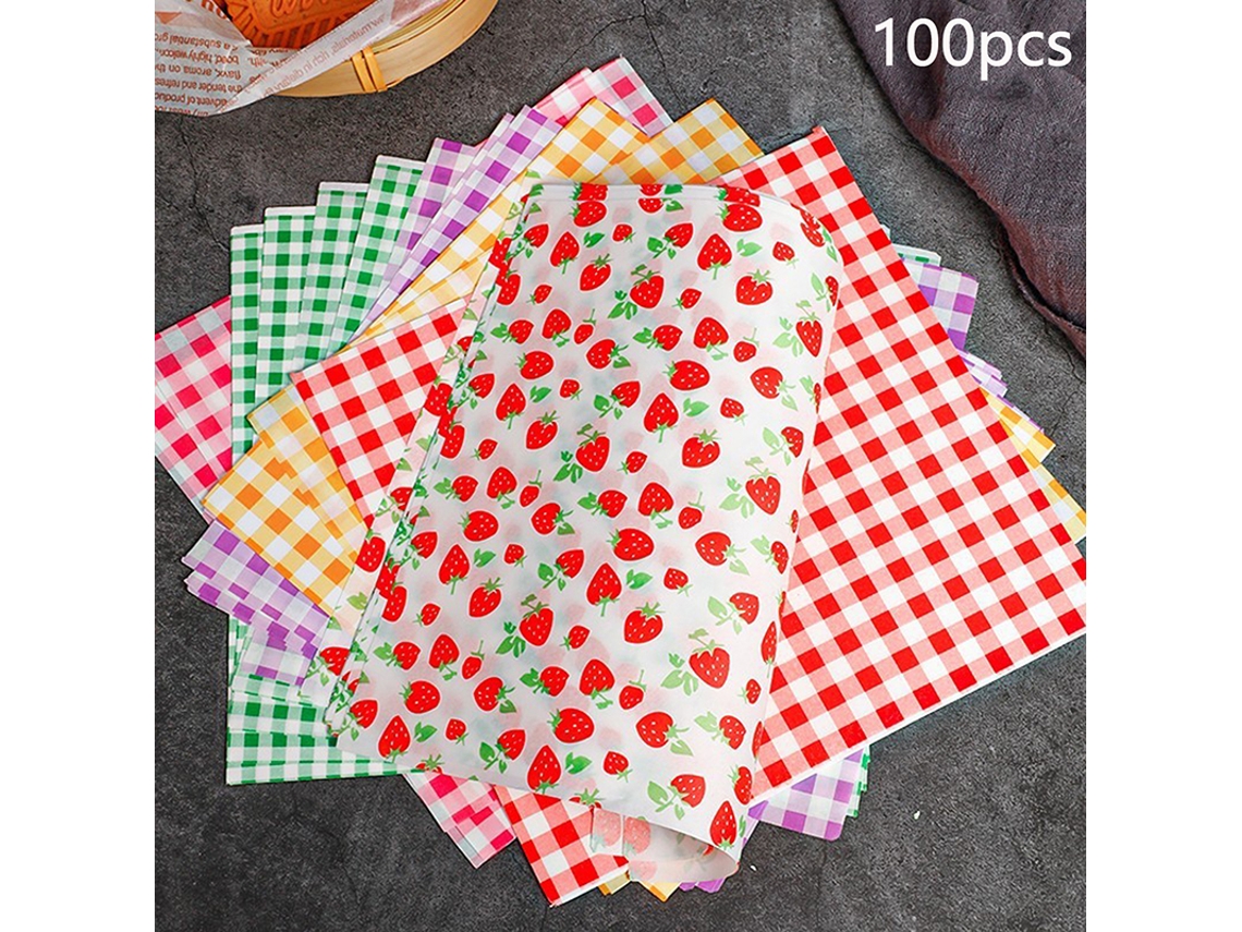100 Unidades De Forminhas Papel Manteiga Para Sanduíche, 7 Cores.