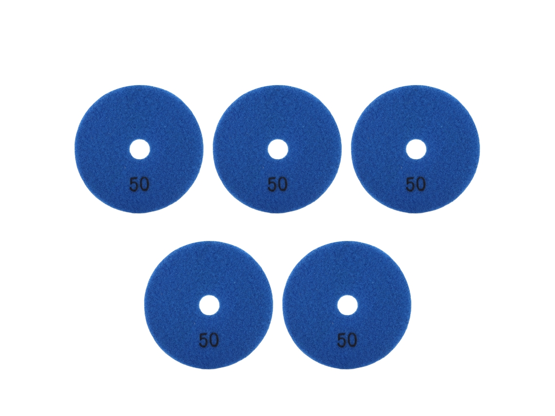 Kit de 5 Lixas de Polimento Diamante 4 Polegadas 50 Grits para Mármore Granito | S/MARCA