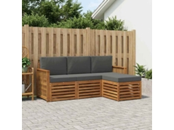 Vidaxl Conjunto De Sofás Para Exterior 4 Unid. Natural E Antracite