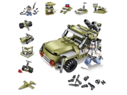 Este Kit De Modelo Militar Todo-terreno 10 Em 1 Contém 215 Peças. Pode Ser Montado Em 10 Modelos Individuais. Dimensões: 18 X 7 X 14 Cm.