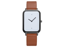 Relógio masculino Tomi Fashion Business, com pulseira de PU analógica e movimento de quartzo, nas cores marrom e preto.