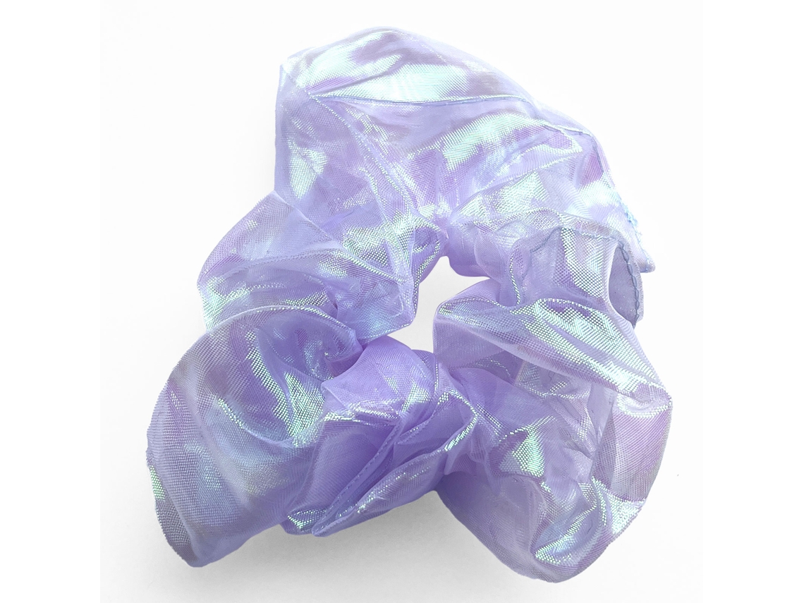 Cuchu Brilhante Para Cabelo Em Tecido Vaporoso Estilo Coreano Roxo