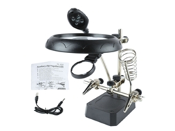 Lâmpada De Mesa Lupa Led Com Clip Auxiliar Para Inspecionar E Reparar Dispositivos Eletrônicos