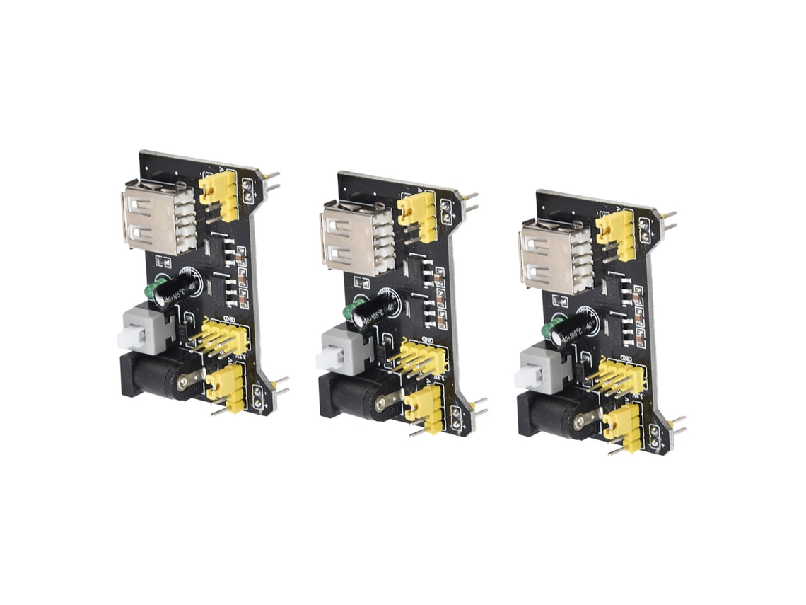 Laxiscreed Módulo De Alimentação Para Breadboard Com Saída Usb 3.3v/5v E Suporte Dc 6,5-12v