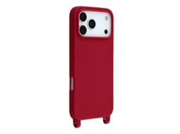 Capa Para Iphone 17 Pro Em Tpu Com Furo Para Alça - Vermelho Escuro
