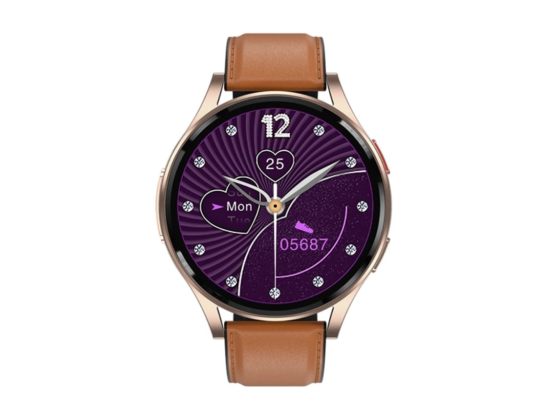 Smartwatch Com Chamada Bluetooth Reprodução De Música Alertas De Notificação E Monitoramento De Ecg Marrom Yunzii