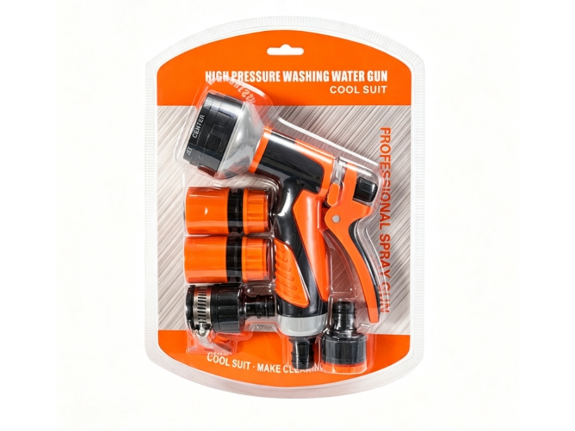 Kit De Pistola De Rega Com 8 Funções E Revestimento Moldado (para Lavagem De Carros E Jardinagem)