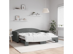 Vidaxl Sofá-cama Com Gavetão 90x190 Cm Tecido Cinzento-escuro
