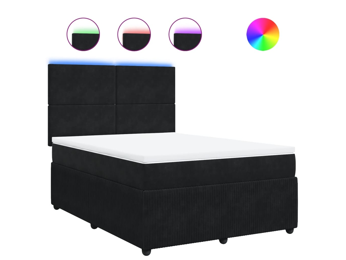 Box Spring Bed, Box Spring Beds Vidaxl Preto Veludo (160 X 200 Cm)