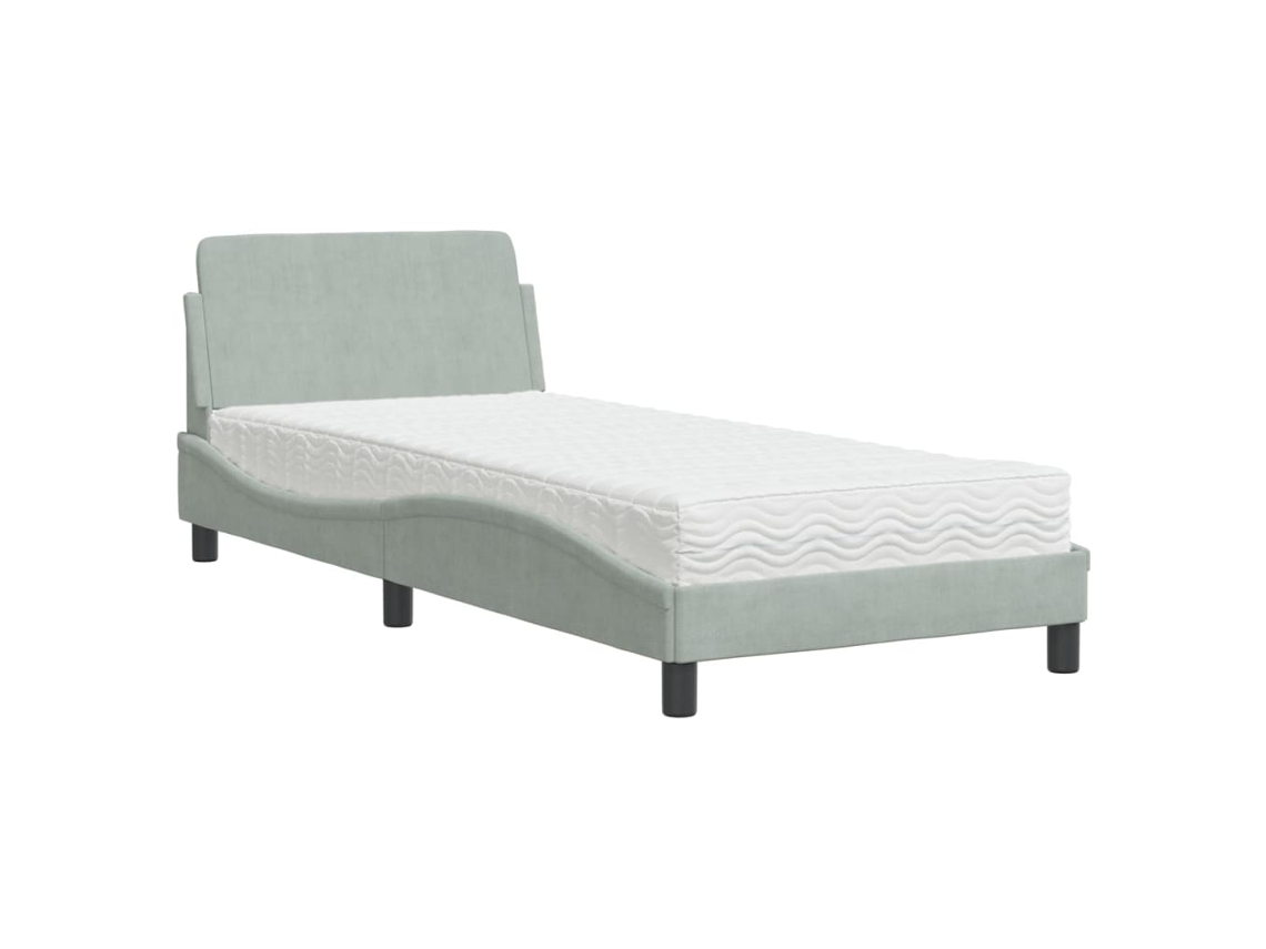 Bed, Beds Vidaxl Cinzeto Veludo (90 X 200 Cm)