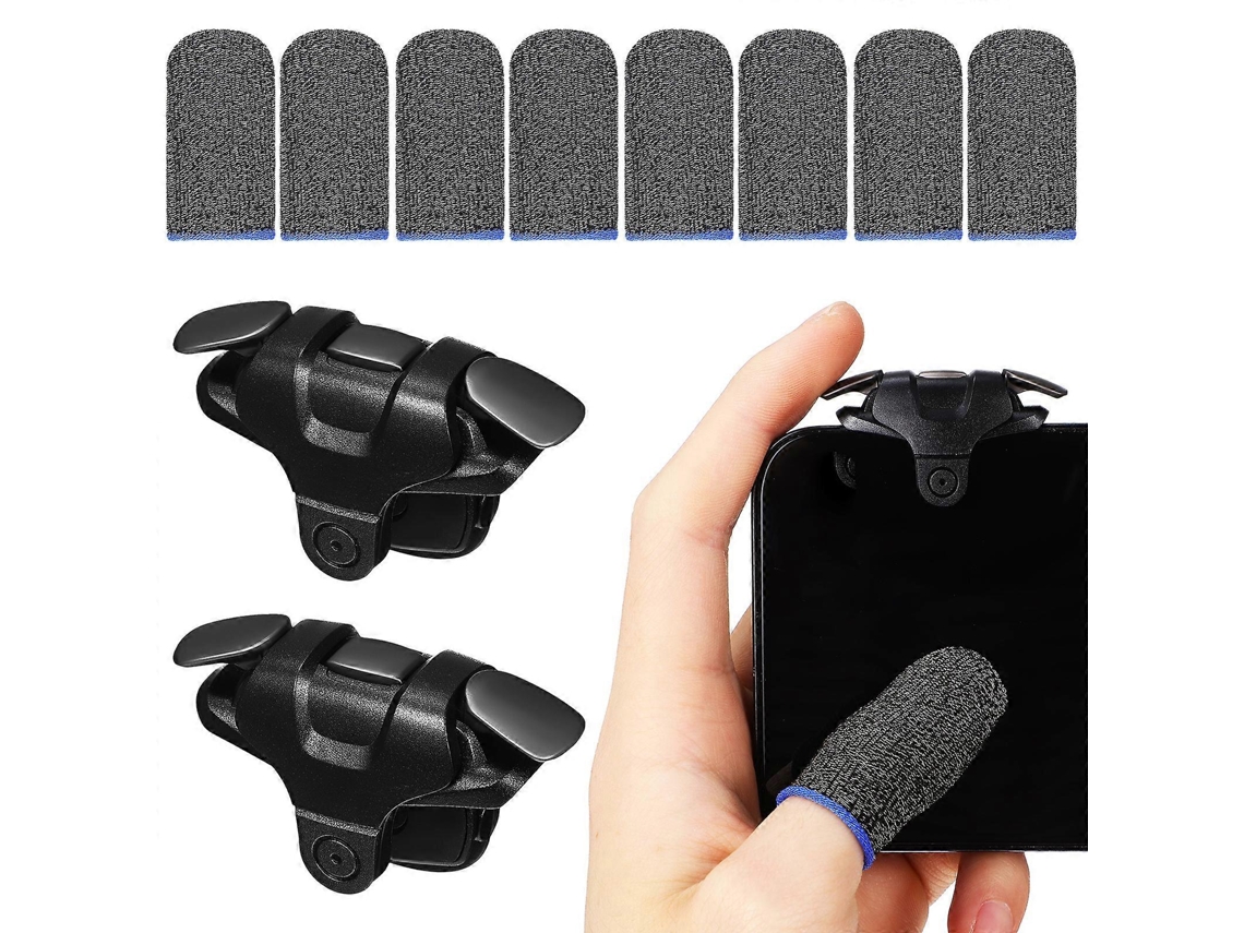 Conjunto De Gatilhos Para Jogos Mobile, Controladores Sensíveis Para Jogos Em Celular Com Luvas Para Dedos. Hengjian