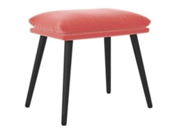 Apoio de pés VIDAXL Cor-de-rosa Veludo (45x29.5x39 cm )