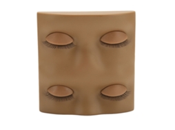 Cabeça De Boneca Para Prática De Cílios Com 2 Pares De Pálpebras Substitutas Marrom Escuro Duas Camadas