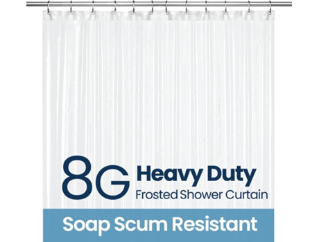 LIBA Cortina de Chuveiro PEVA 8G Impermeável para Chuveiro/Banheira Cortina Resistente a Mofo de Secagem Fácil 183 x 183cm