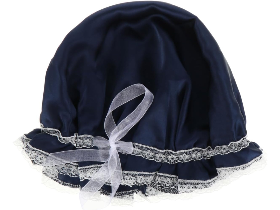 Touca Ajustável De Cetim De Seda Com Renda Para Cuidados Com Os Cabelos, Touca Noturna Respirável