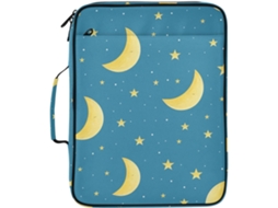 Estrelas E Lua Pasta Expansível Azul Com 3 Argolas 7 Bolsos, Ideal Escola, Escritório E Viagens