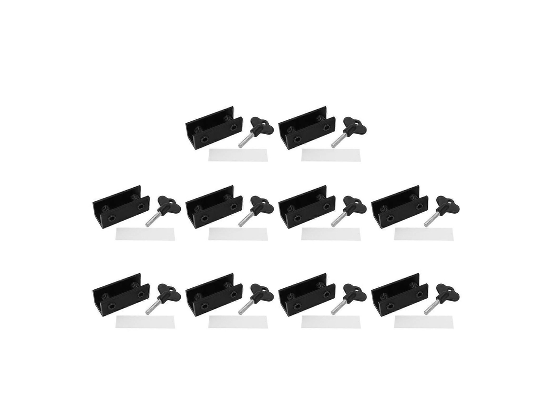 Conjunto de 10 Travas Segurança para Janelas com 2 Furos, Batentes Portas Correr, Alta P GOKOCO
