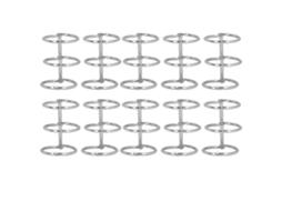 10 Argolas de Metal com 3 Anéis para Cadernos Folheto Aço Inoxidável 25mm Capacidade 200 Folhas A4 | S/MARCA