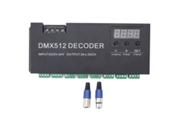2026 decodificador Dmx de 24 Canales com Tela Digital Controlador de Dimmer para Fitas Led Rgb Dmx512 Dc 5‑24v