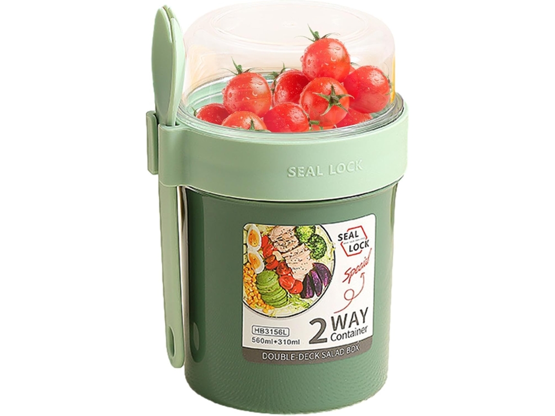 Copo Para Salada, Copos Com Tampas E Garfo