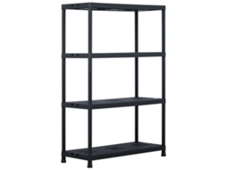 Vidaxl Estante De Arrumação 220 Kg 90x40x138 Cm Plástico Preto