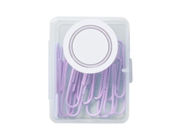 Pinzas De Papel Metálicas Para Encadernación Colores 50mm Morado Lavanda Con Caja De Almacenamiento