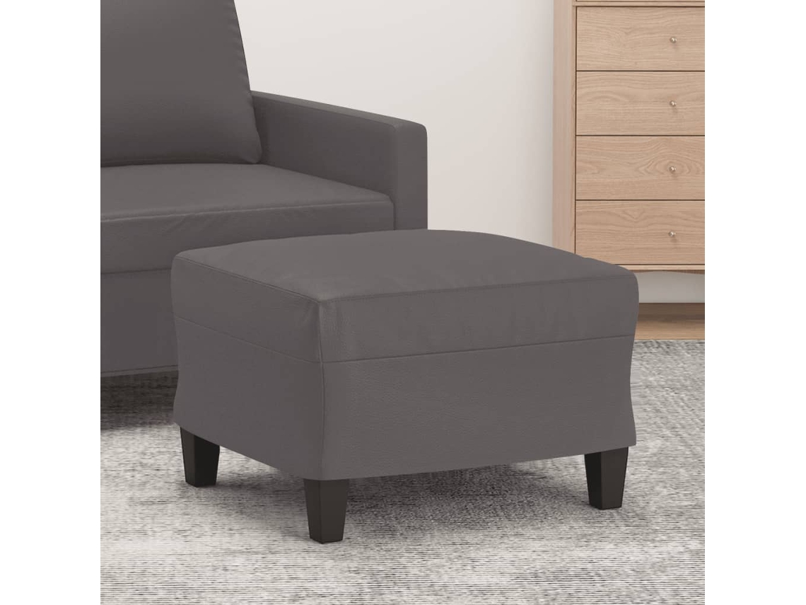 Vidaxl Apoio De Pés 60x50x41 Cm Couro Artificial Cinza