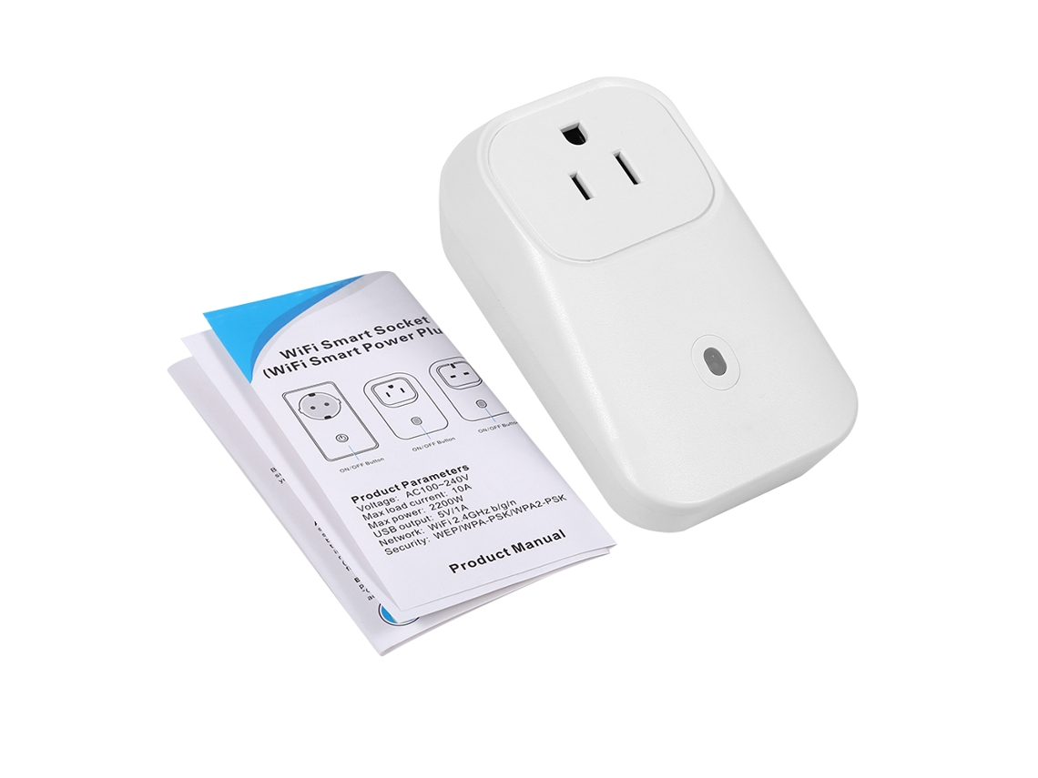 Tomada Inteligente Wi-fi Com Controle Remoto Temporizado (padrão Dos Eua), Com Função De Temporizador E Controle Remoto Sem Fio.