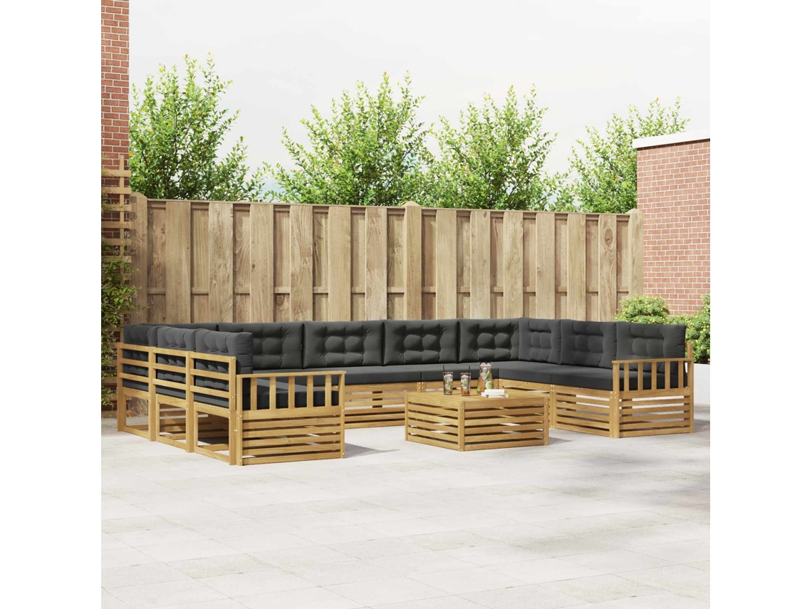 Vidaxl Conjunto De Sofás Para Exterior 10 Unid. Branco E Antracite