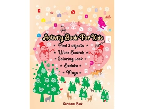 Livro Activity Book For Kids Ages 6-8 Word Search Sudoku Find 3 Objects Coloring Book De Rafael Orghian (inglês)