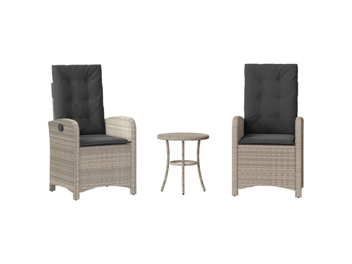 Bistro Set, Bistro Sets Vidaxl Cinzeto Rattan / Vime (n/a)