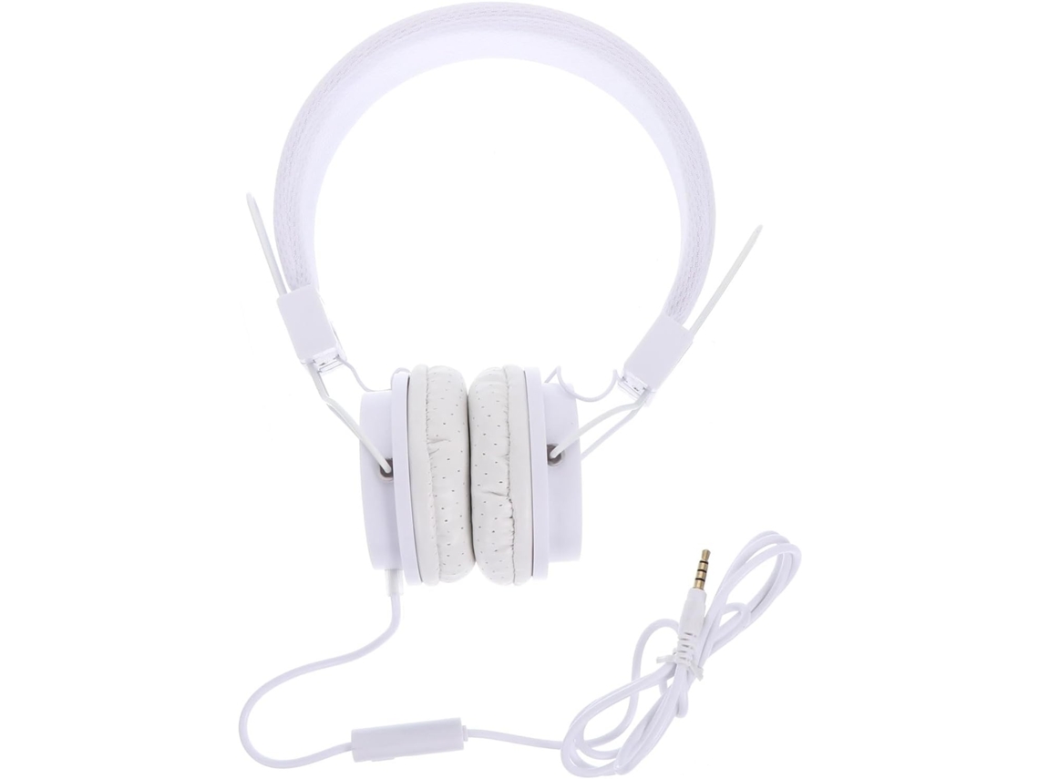 Casque Filaire Over - Ear Blanc Micro, Confort Grâce Aux Coussinets En Mousse Pu, Sem Latência Vocal, Para