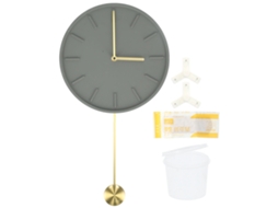 Relógio de parede moderno e redondo Baok com pêndulo grande e silencioso para decoração de cozinha, café, bar e casa.
