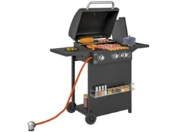 Barbecue a gás CHABERLU com 3+1 queimadores, termômetro, mesa lateral, rodas