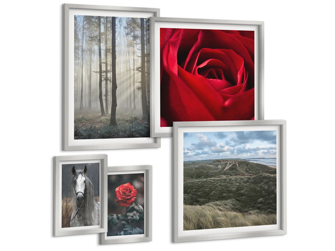 Conjunto De Pinturas Formas Abstratas De Plantas Em Tons Pastel Moldura Preta Imagens Para Um Quarto Infantil Espelharte (conjunto De 5 Imagens)