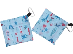 Sacolas de Compras Dobráveis, Portáteis e Versáteis, Pacote com 2 Unidades, em Poliéster Azul, CHABERLU