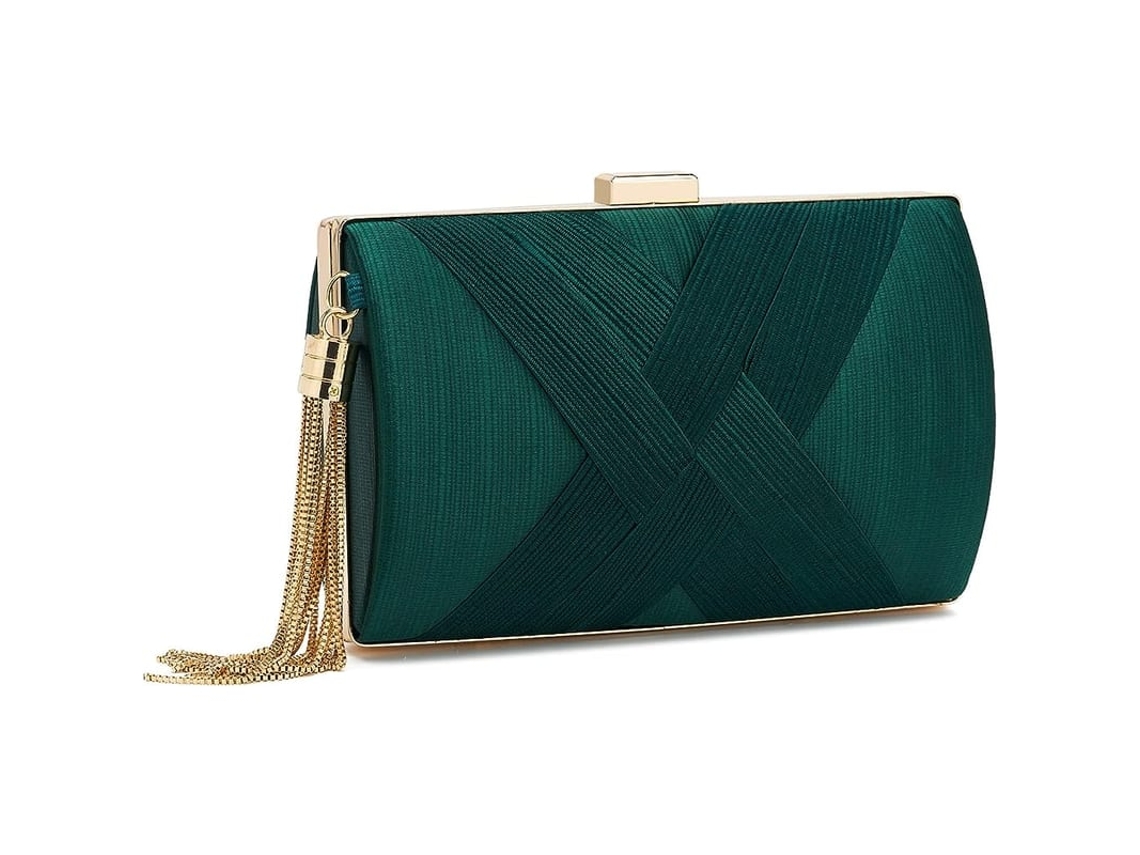 Bolsa Clutch Feminina De Seda Com Franja Para Festas Casamentos Bolsa Transversal Com Corrente Dourada